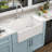 30" L x 20" W Farmhouse / Apron Single Bowl Ceramic Kitchen Sink with Sink Grid and Basket Strainer