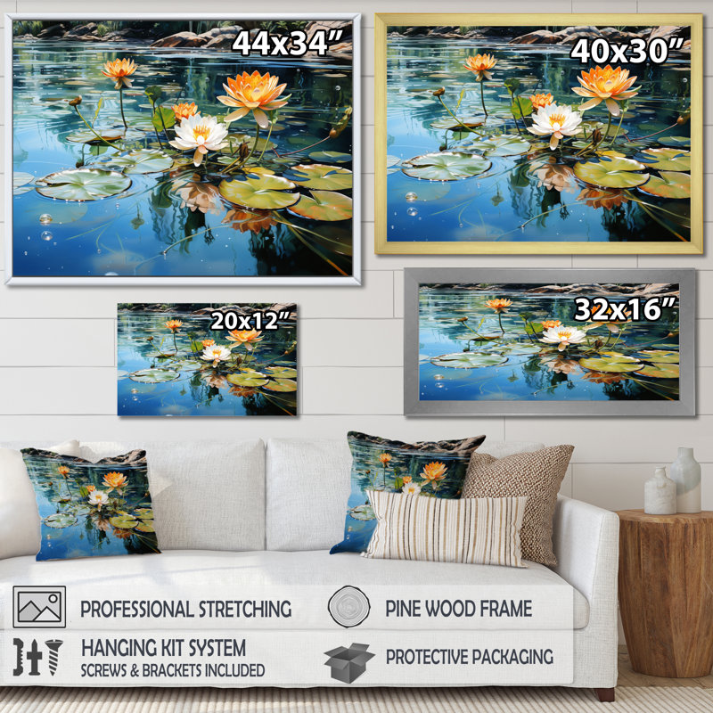 Canada Lakeside Tranquility III - impression, Cadre flottant noir, H 30 po x l 40 po x P 1,5 po