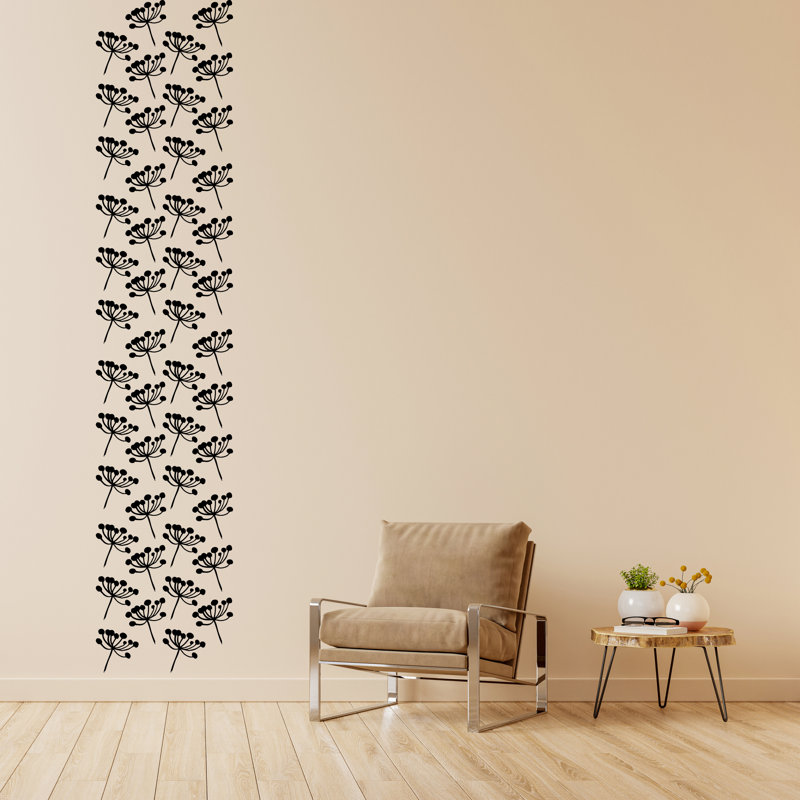 Plants & Flowers Wall Decal, Black