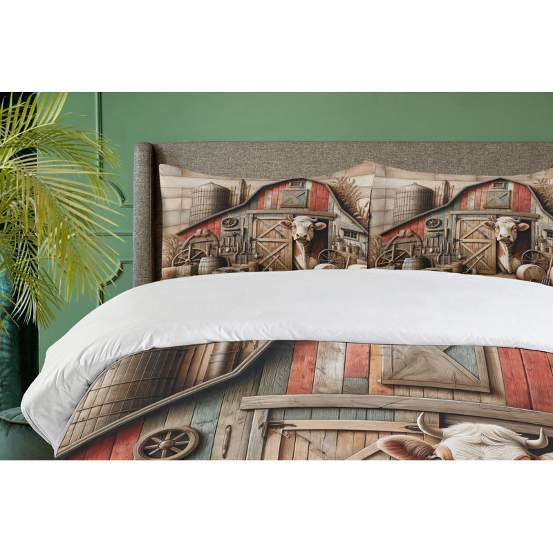 Rustic Duvet Cover, King Duvet Cover + 2 Standard Shams
