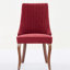 2 chaises de salle à manger en lin rayonne, pattes incurvées en bois massif, siège confortable, 2 sièges en lin rouge vin, haute pour la facilité, éponge rebond et bandes de caoutchouc fascinantes-702824245