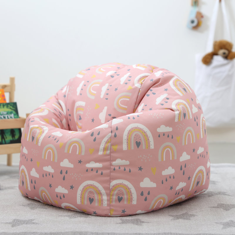 Bean Bag Bazaar Kids Rainbow Print Classic Bean Bag, Rainbow