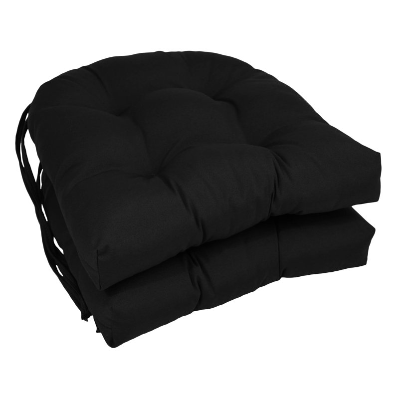 16-inch Indoor Dining Chair Cushion, Black