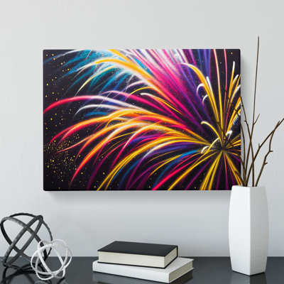 Stimulating Fireworks - Wrapped Canvas
