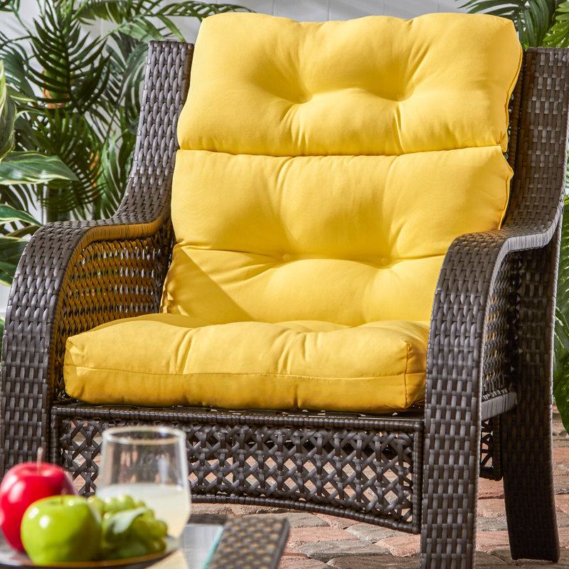 Lester Outdoor High Back Chair Cushion, Sunbeam, 1