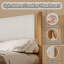 Full Size Bed Frame With Smart Led Lights, Upholstered Platform Bed With Tufted Wingback Headboard, No Box Spring Needed, Easy Assembly, Pu Leather, Natural Oak-118707269-118707268