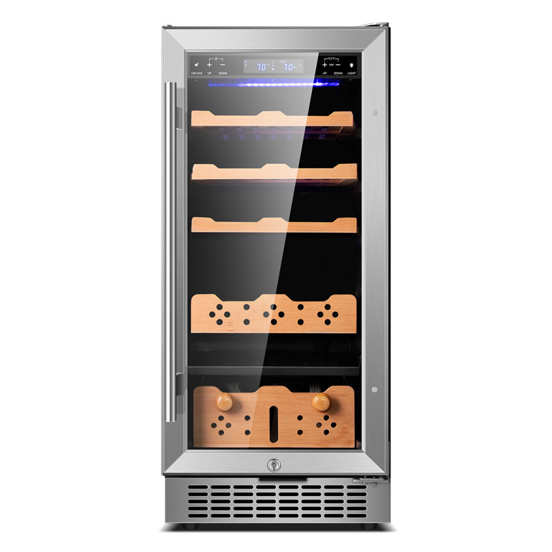Cave à cigares électrique de 88 L avec contrôle de l'humidité et de la température, capacité de 640 cigares.