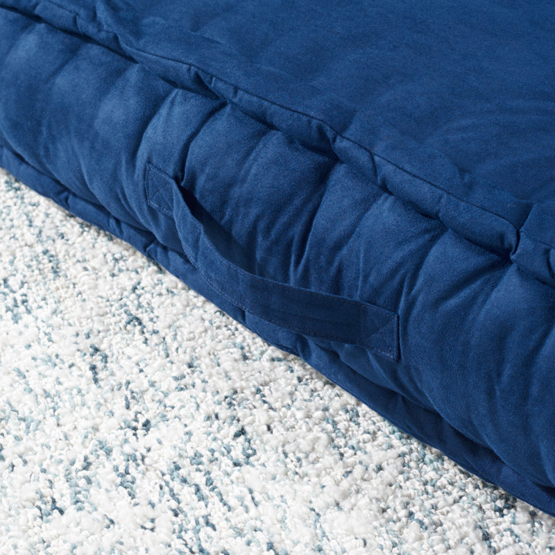 Gardenia Floor Pillow, Navy, 25" H x 25" W