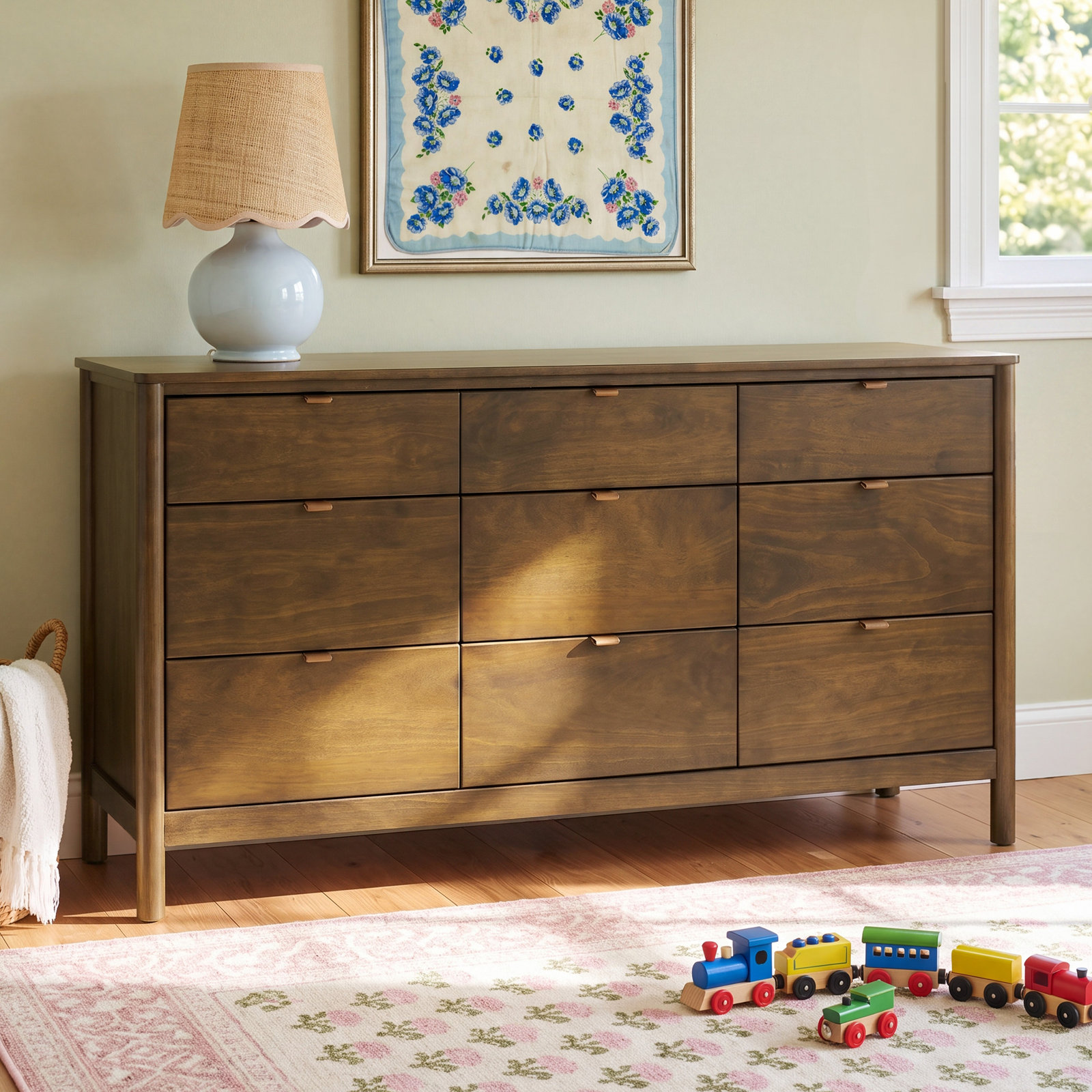 Bondi 9-Drawer Dresser, Natural Walnut