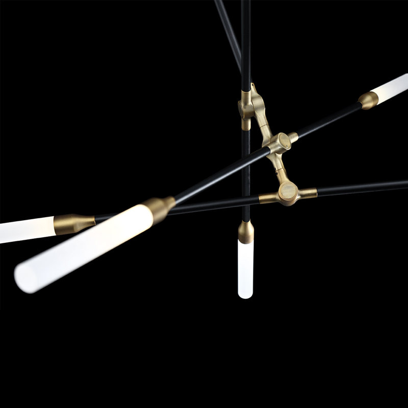 Emory 12-Light Chandelier, Black Aged Brass, 35"H x 36"W x 36"D