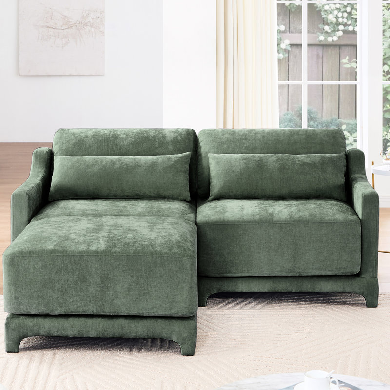 , Ergonomique, deux places, chenille douce, coussins lombaires, structure, assise facile à assembler avec tissu en chenille, 1 coussin 2 mobiles, conception ergonomique et structure pour les appartements