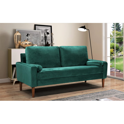 Canapé à accoudoirs carrés en velours 71,65 po Adriano
