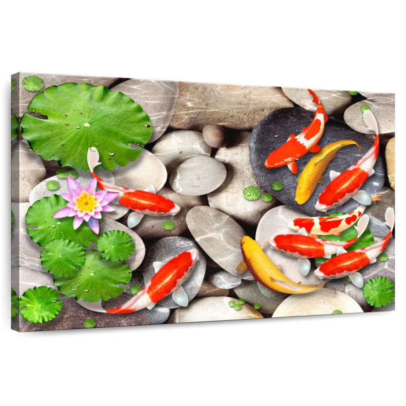 Pond With Koi, 16" H x 24" W