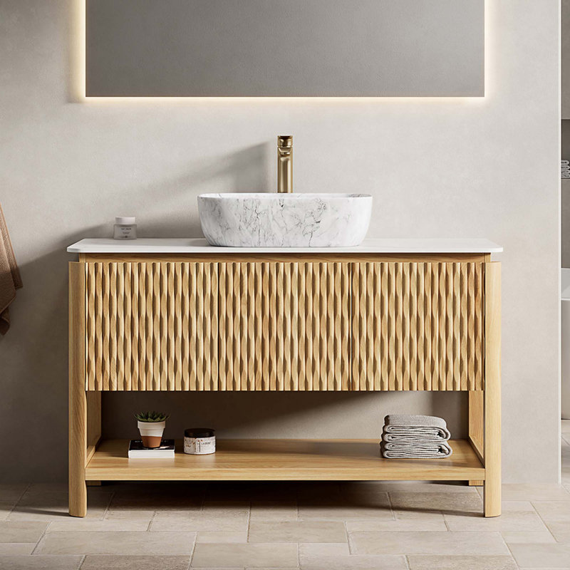 Meuble-lavabo autoportant en contreplaqué, 48"