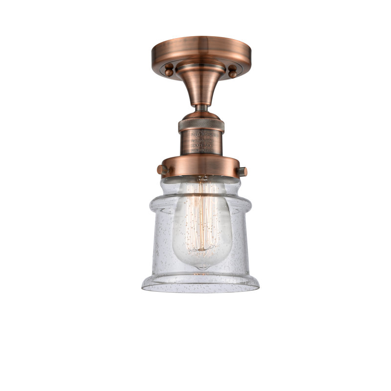 Plafonnier semi-encastré 1 lumière 5,25 po Alexandira, Grainé, Ampoule non incluse, Cuivre antique