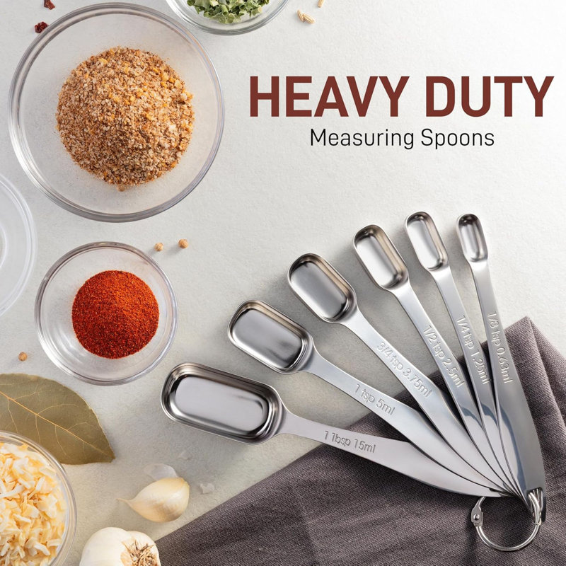6 Piece Stainless Steel Measuring Spoons