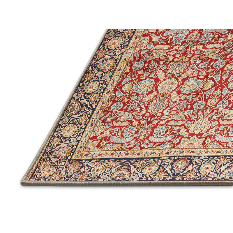 Tapis traditionnel orange / jaune clair / noir Caille, Rectangle 3 pi x 5 pi