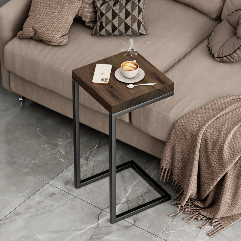 Table d'appoint en forme de C rustique, Noir, noir, noir, noir, Jacobin