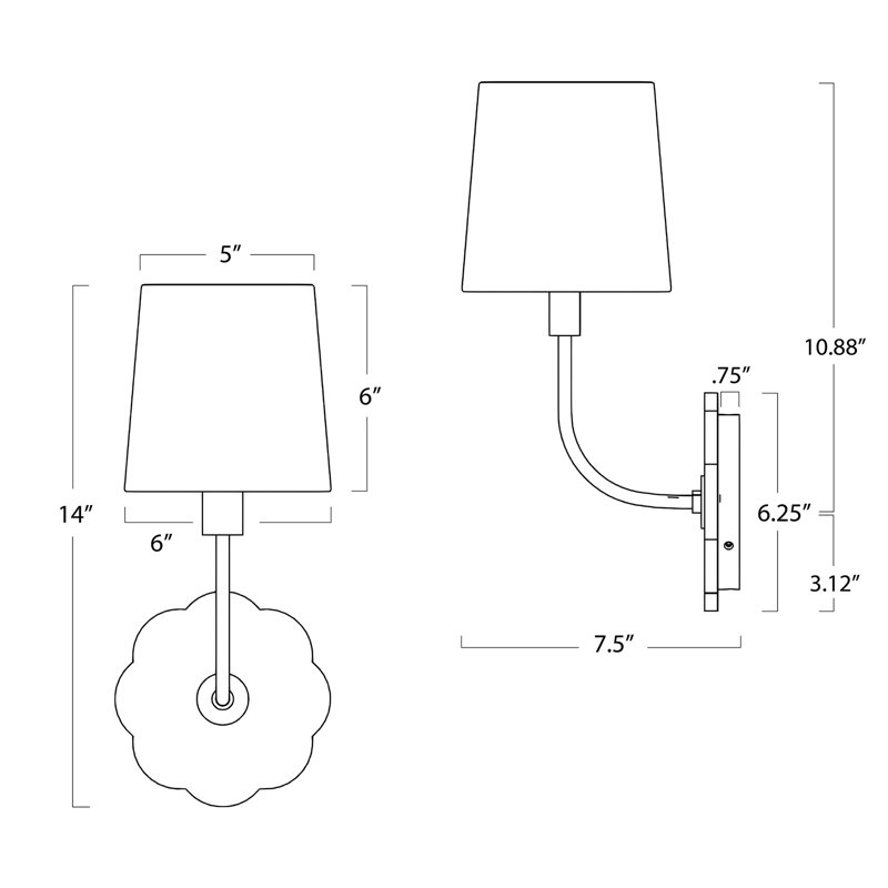 Camilla 1 - Light Armed Sconce