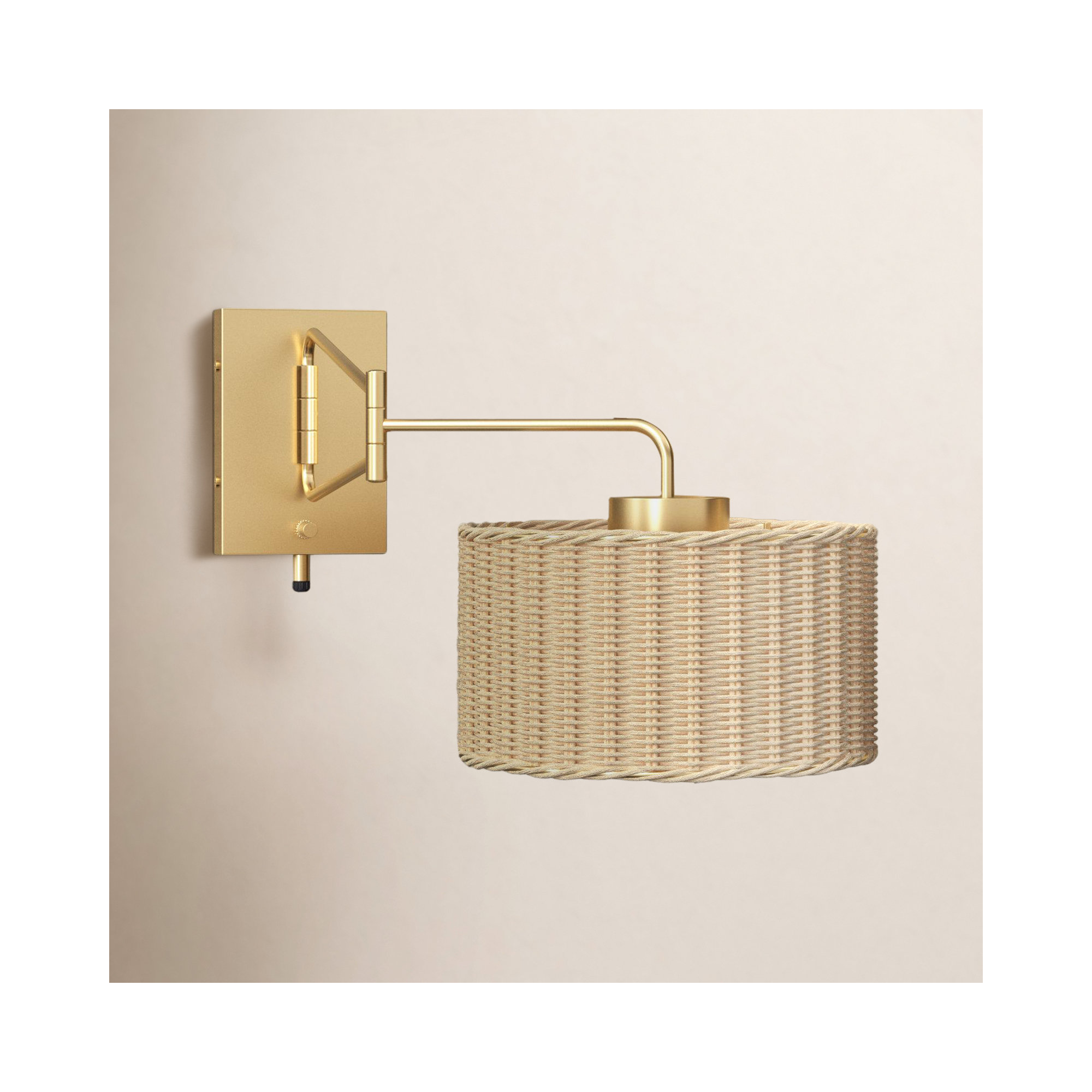 Bartlet Plug-in Armed Sconce Set of 2, Brass