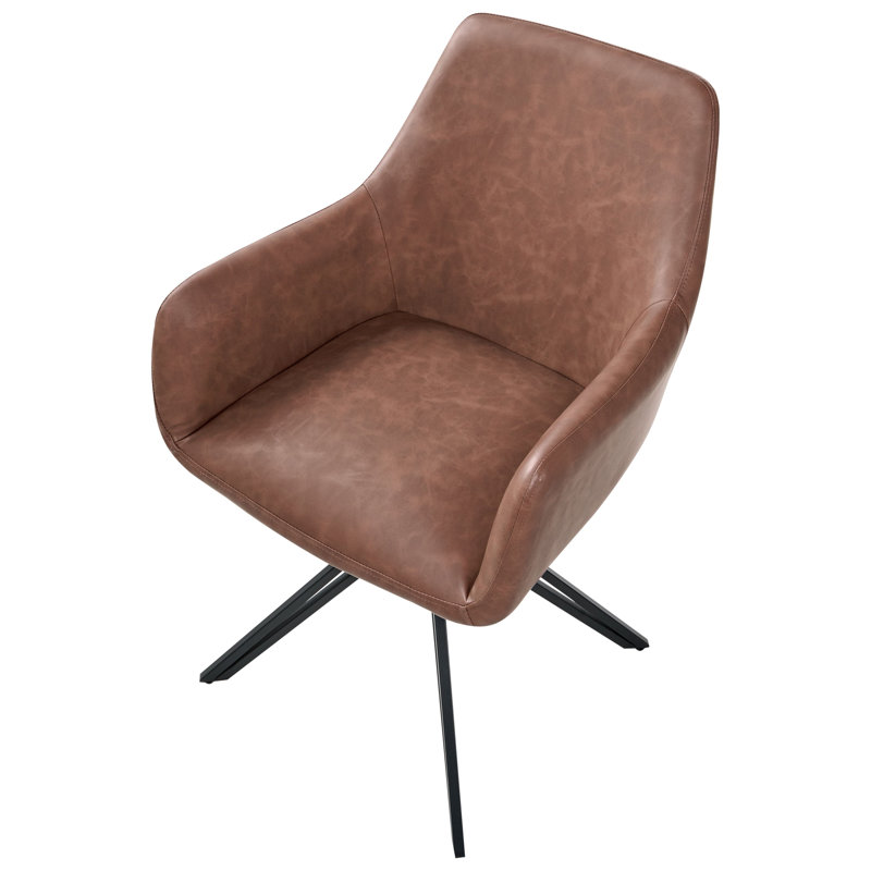 49cm H Upholstered Full Back Armchair, Brown