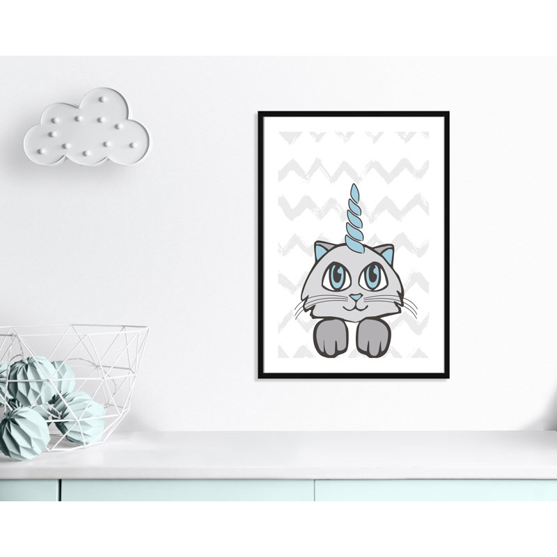 Caticorn II, art encadré, H 34,5 po x l 24,5 po x P 1,18 po, Structure noire