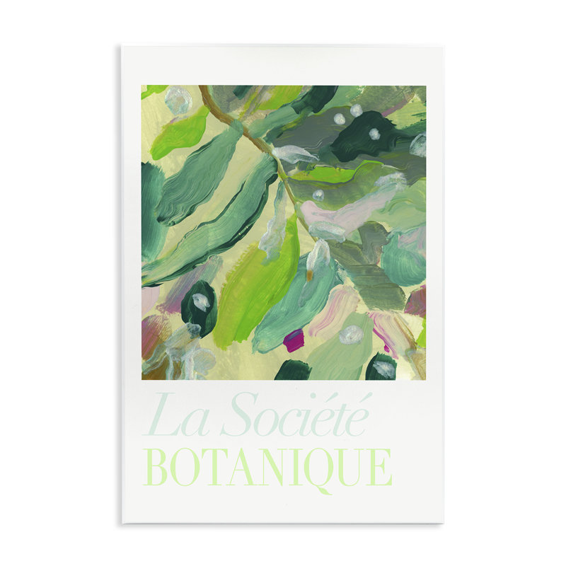 "Abstract French Botanicals", art mural sur bois par cartissi, H 15 po x l 10 po