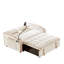 Lit à dossier réglable beige avec fonctions de divertissement et canapé pliable beige-121363627