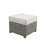 Beige Fabric & Gray All-Weather Wicker Patio Sofa & Ottoman With 2 Toss Pillows, Patio Set, Outdoor Sofa Set, Conversation Set