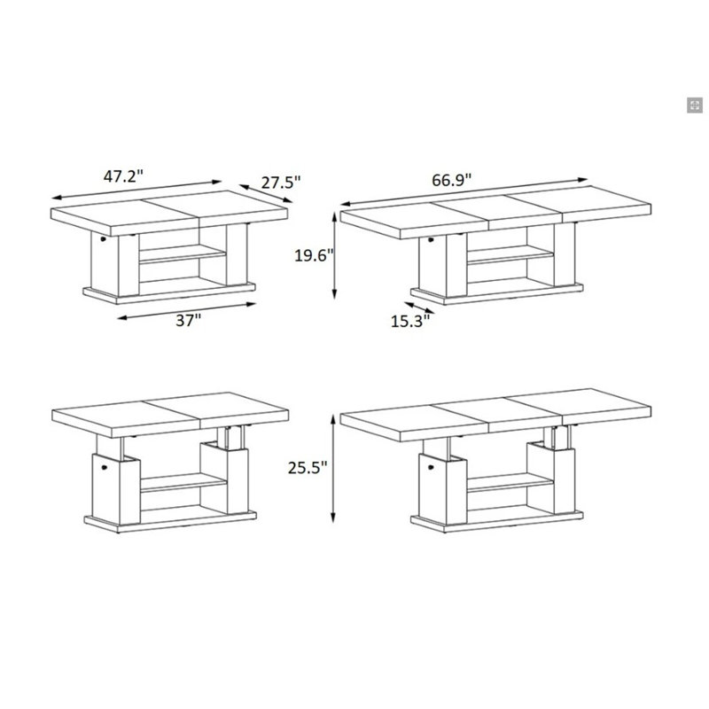 Bobbette Lift Top Sled Coffee Table with Storage