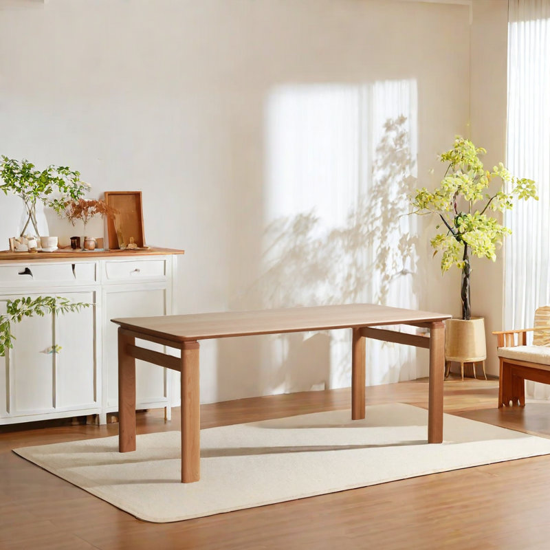 Emelee Dining desk all solid wood, 29.52"H x 86.61"L x 33.46"W