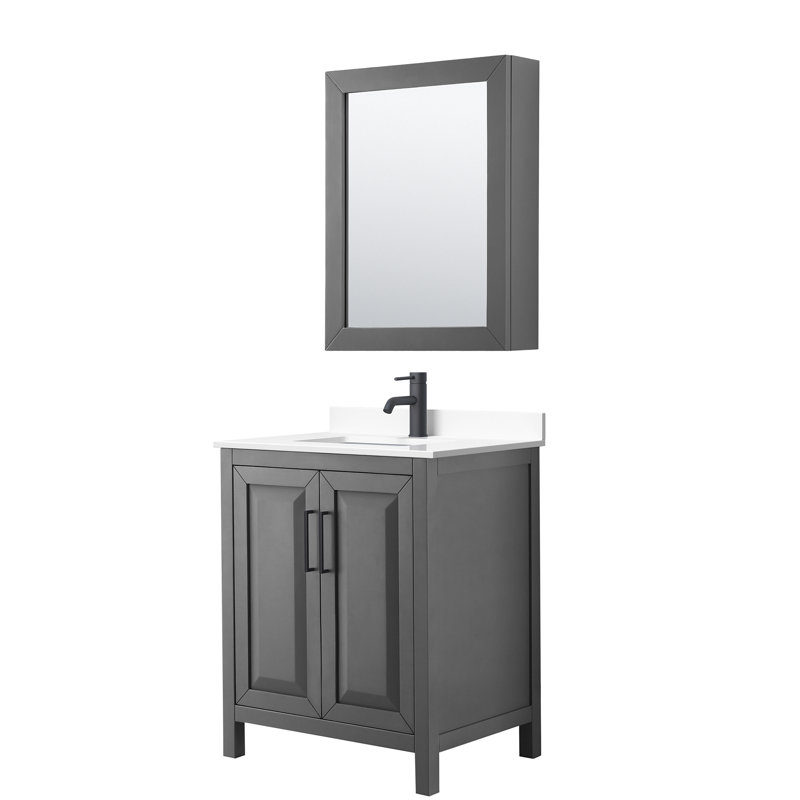 Daria 30'' W Single Vanity, Dark Gray, Matte Black