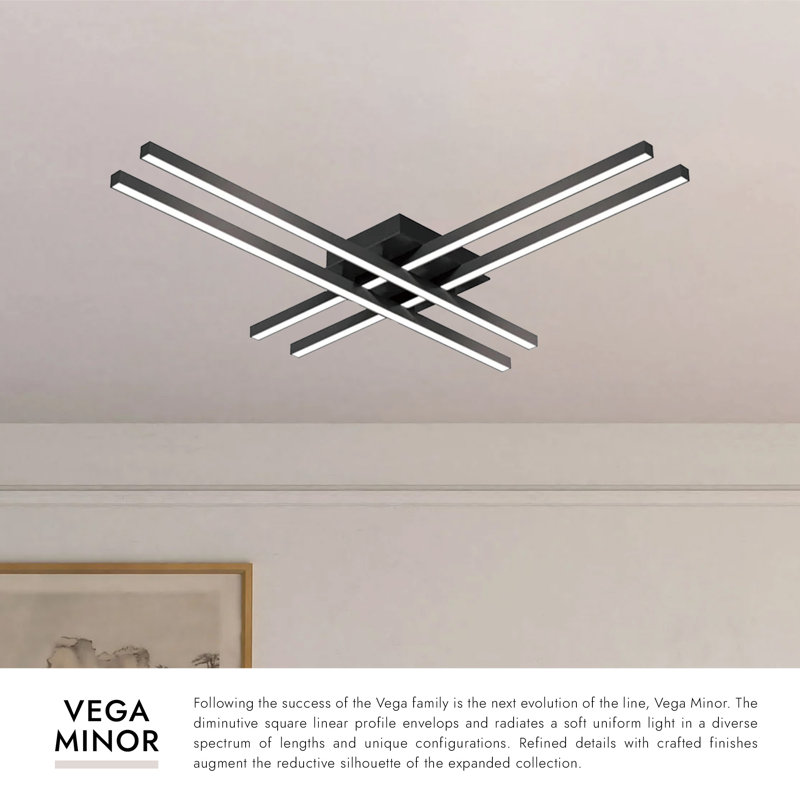 Vega 4 - Light LED Flush Mount, Brushed Nickel