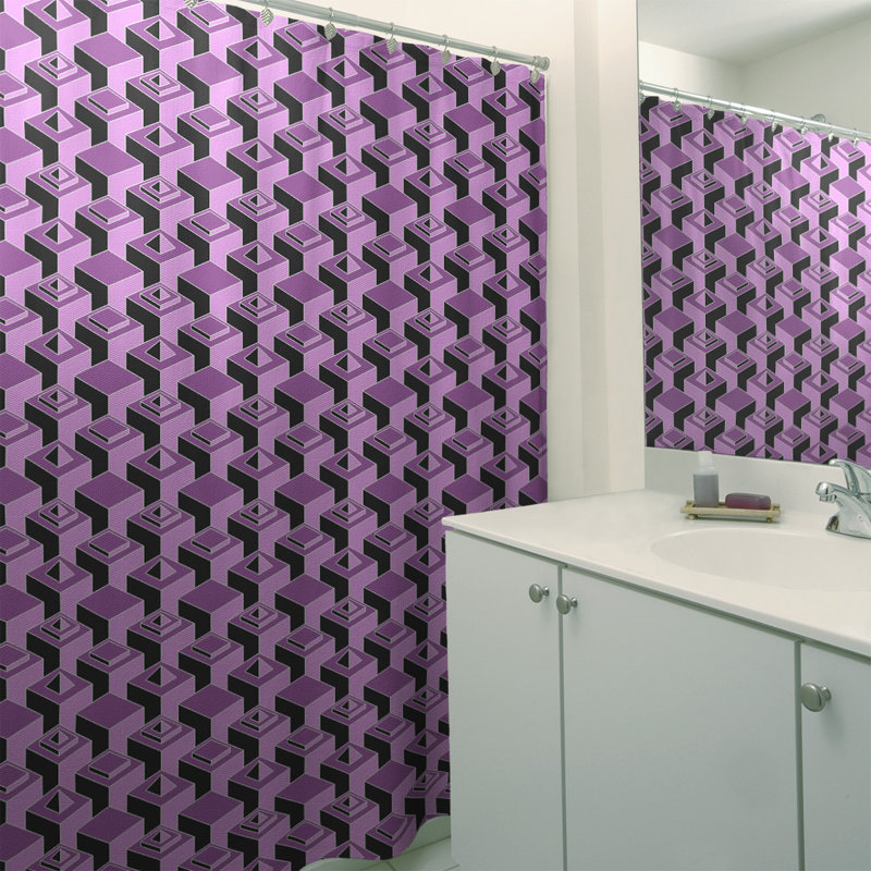 Rideau de douche simple Classic Skyscrapers, Mauve