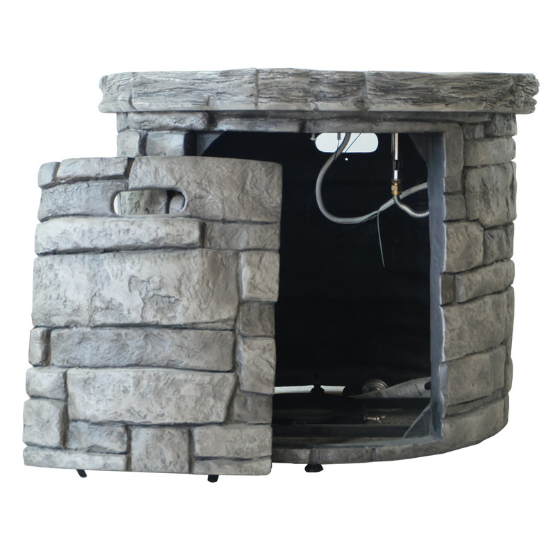 Table de foyer d'extérieur au propane en béton H 24 po x l 30 po Cooksey