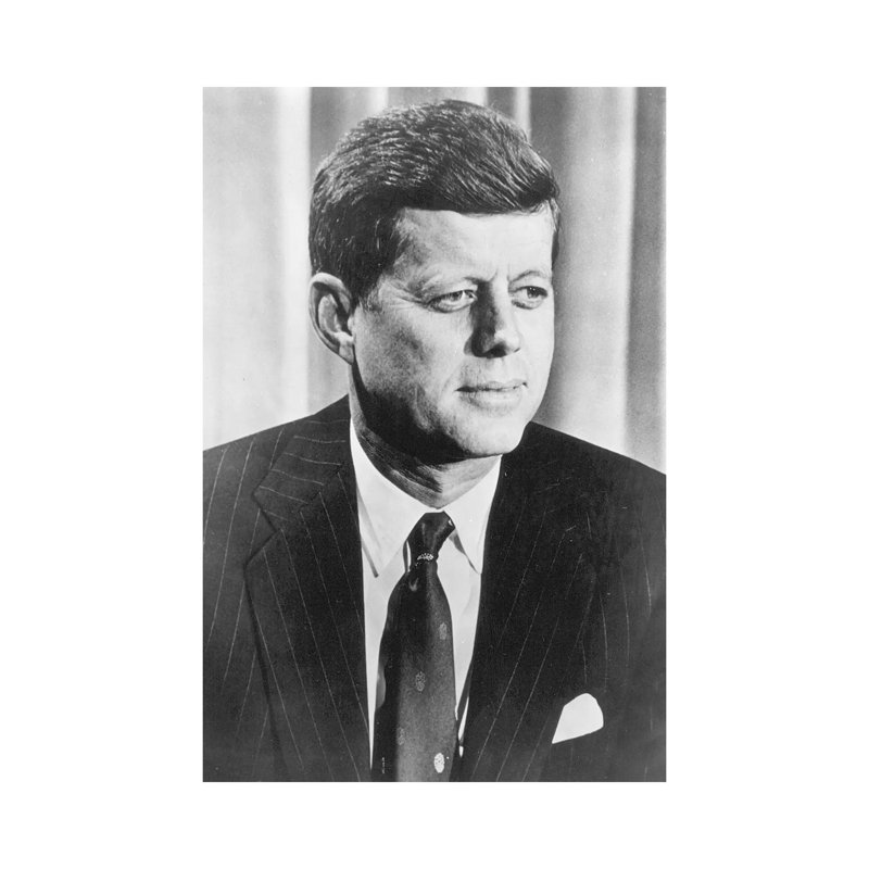 John F Kennedy - Wrapped Canvas Print, 45.72cm H x 30.48cm W x 1.91cm D
