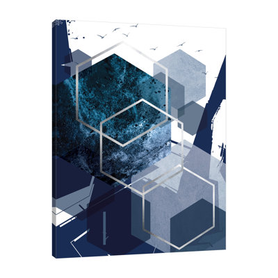 «Hexagon Landscape Silver 1» par Urban Epiphany, reproduction sur toile tendue