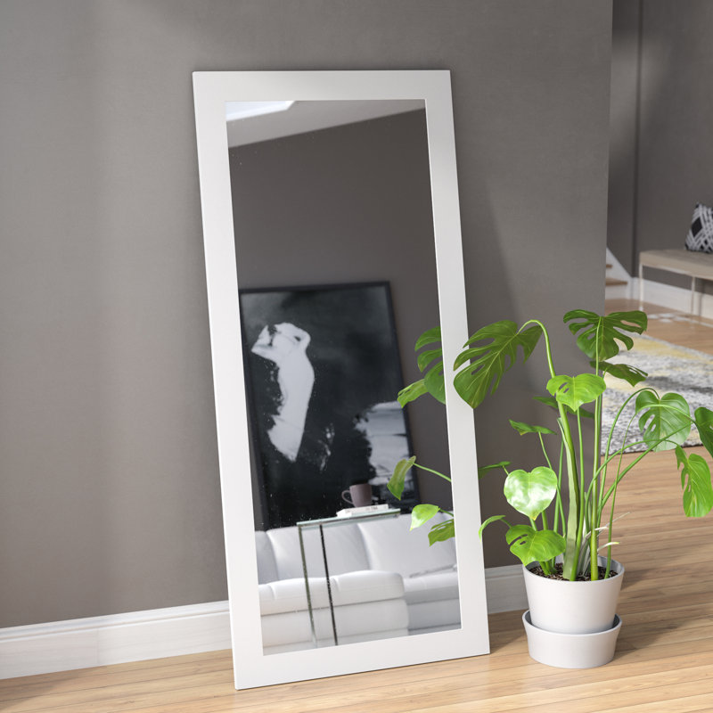 Geyer Flat Mirror, 65.5" H x 30.5" W, Satin White