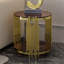 Table d'appoint moderne dorée de 51 cm (20,05 pouces) avec pieds en acier inoxydable, plateau en verre trempé de 8 mm et grande capacité de charge, idéale pour le salon.