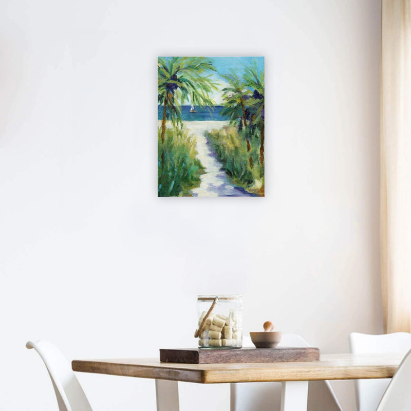 Toile abstraite verte verte océan 24 x 18 po