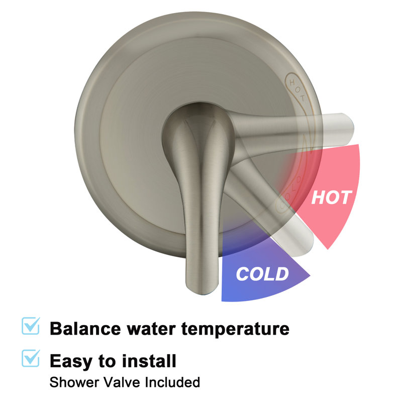 Complete Shower System, Brushed Nickel