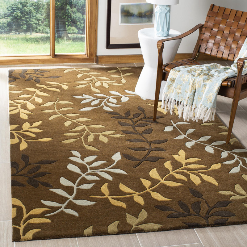 Soho Hand Tufted Wool And Viscose Floral Rug, Rectangle 3'6" x 5'6"
