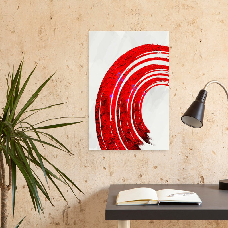 Zen Curves Red No 1 by Sannel Larson - Wrapped Canvas Print, 60.96 cm H x 40.64 cm W