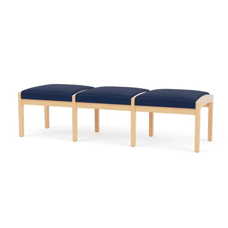 Banc en bois 3 places Lenox, Naturel, Modena encre