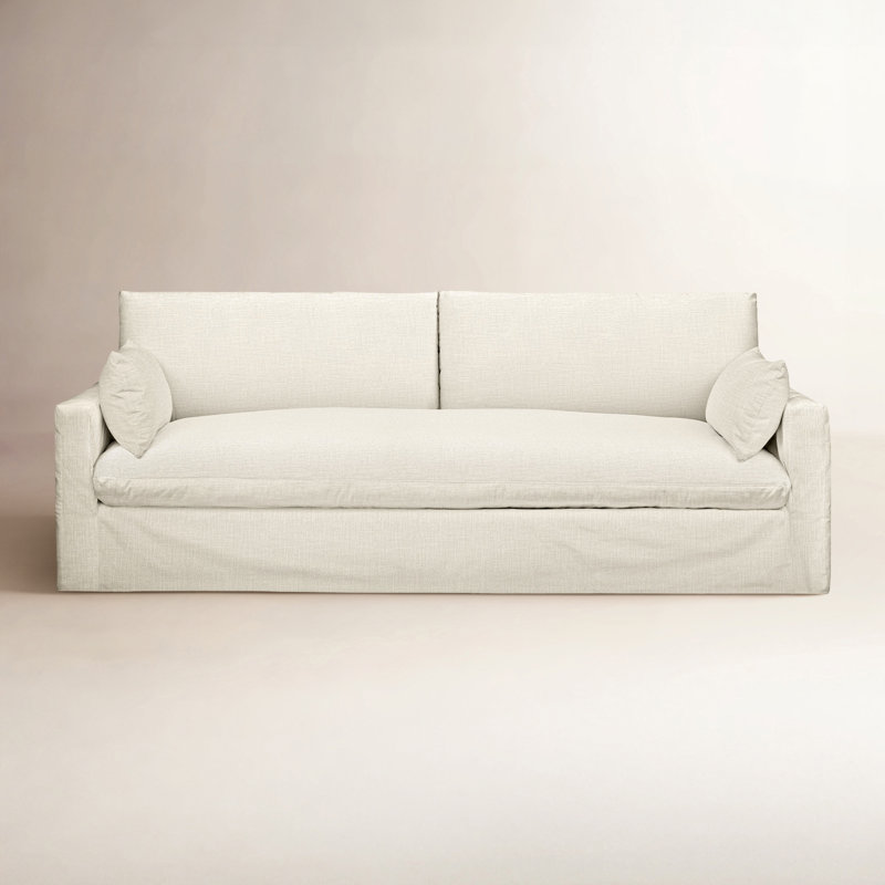 Luna 90'' Slipcovered Sofa, Conversation Pearl Basketweave