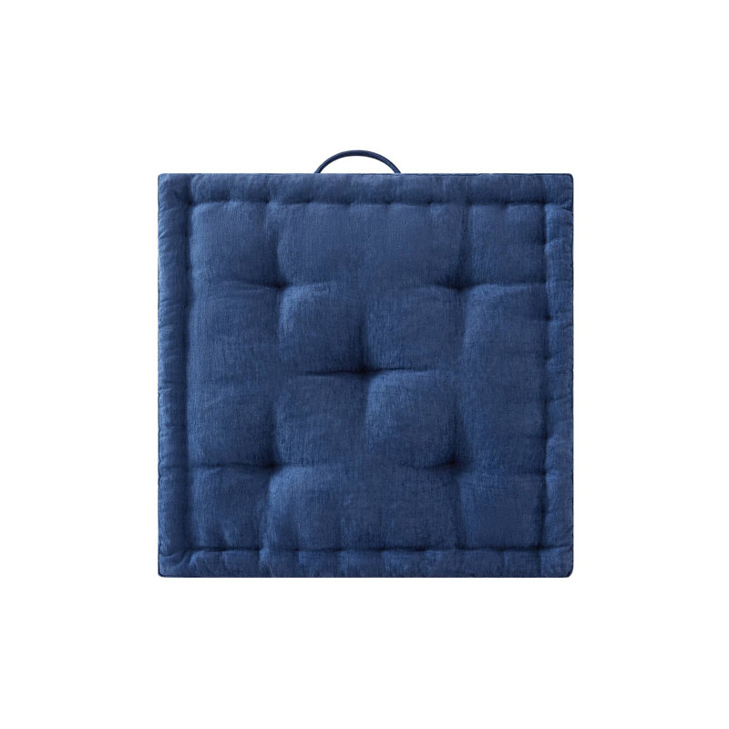 Poly Chenille Square Floor Pillow Cushion-24x24", Aqua Blue