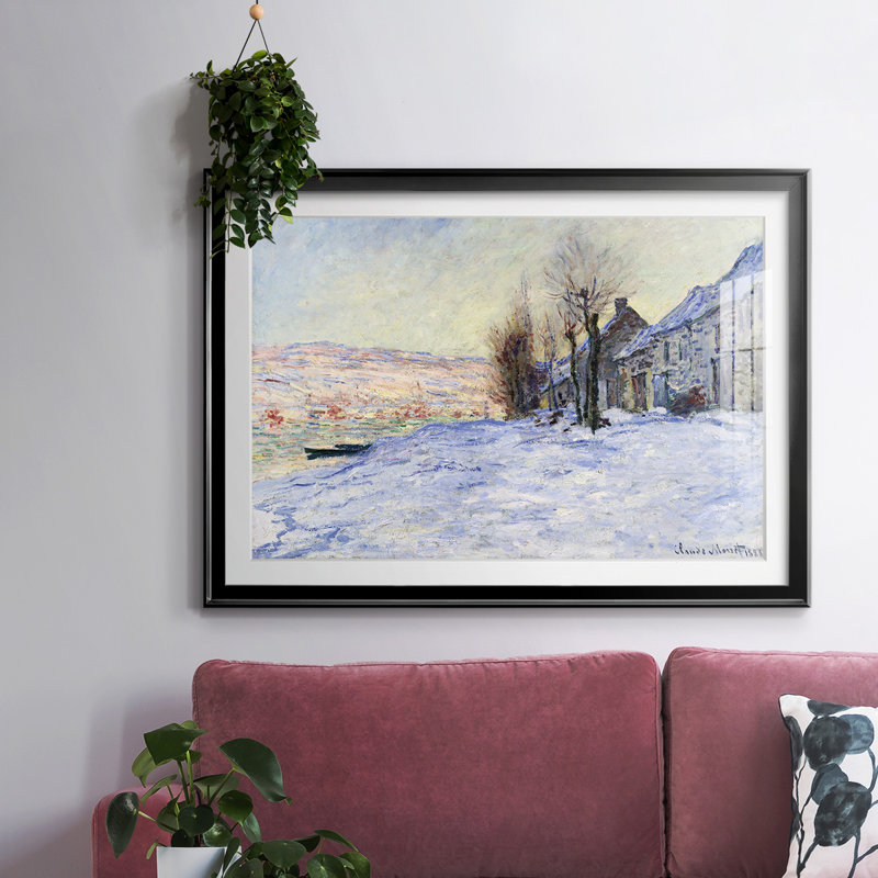 Monet, impression encadrée sur papier par Claude Monet, Noir, H 15 po x l 21 po x P 1,5 po