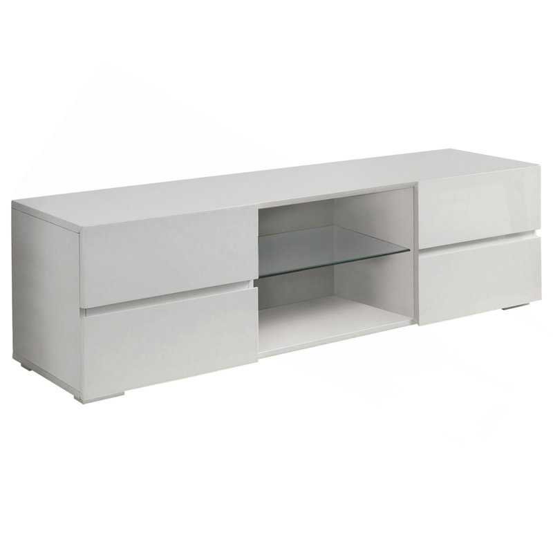 Console à 4 tiroirs blanc brillant