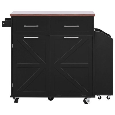 Spacious Farmhouse Kitchen Island With Drop Leaf, Removable Racks, And Ample Storage For Enhanced Functionality And Style.