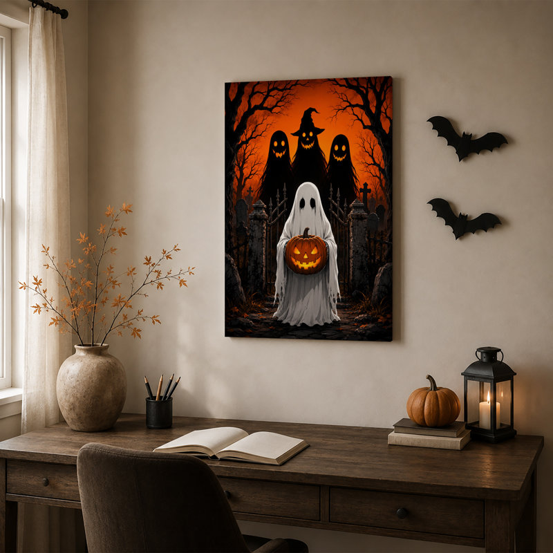 Art mural sur toile Halloween, 24"H x 16"W
